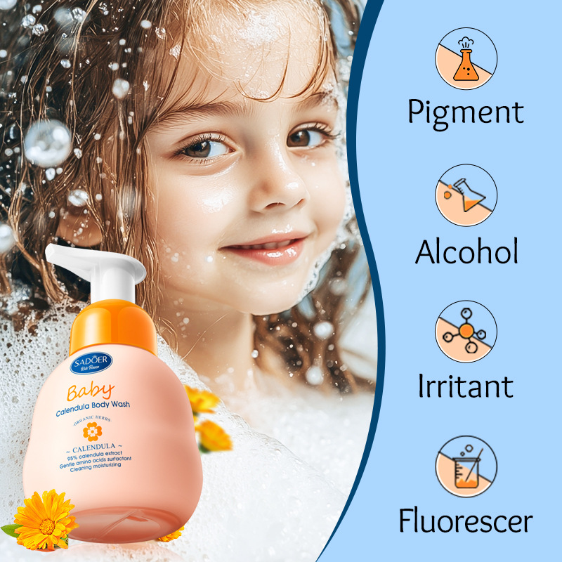 Cross-border export wholesale of SADOER children's Calendula amino Acid Gentle Body Wash and cleansing Body lotion Specification drawing