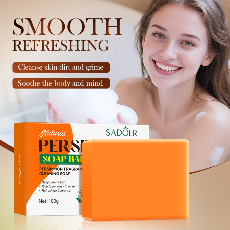 SADOER persimmon Scented Cleansing Soap for Deep cleansing of the body, handmade soap, cross-border export wholesale full figure