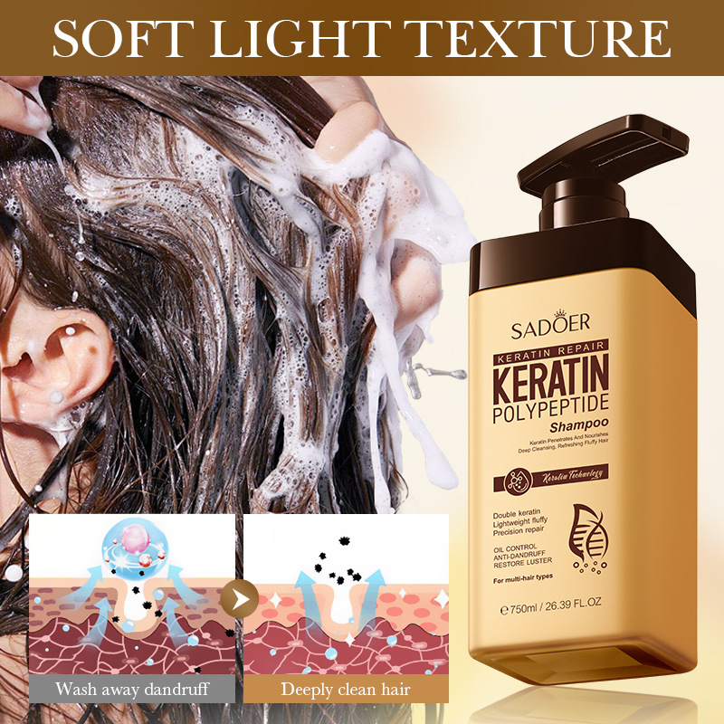 All-english SADOER keratin peptide anti-dandruff and voluminous shampoo, cross-border export wholesale Specification drawing