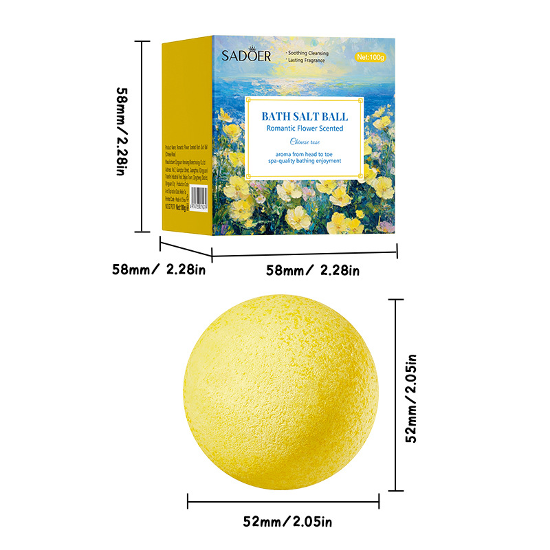 All-english SADOER Romantic Floral Bath Salt Balls (sinking Balls) for body cleansing, cross-border export wholesale Item Picture