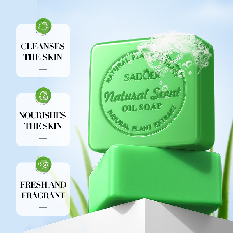 SADOER natural aloe Vera essential oil soap for cleansing the body, universal handmade soap, cross-border export wholesale Specification drawing