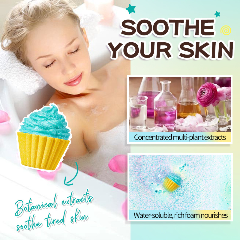 All-english SADOER ice cream bath salt balls for cleaning the body and taking a clean bath. Cross-border export wholesale of bath salt balls Specification drawing