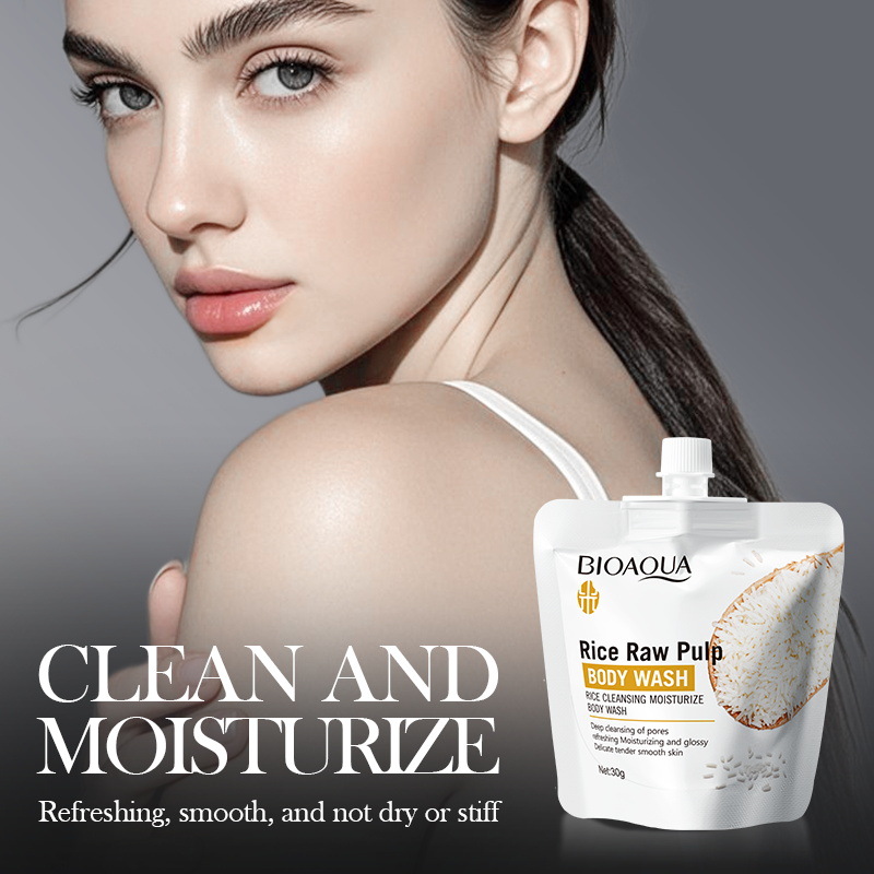 All-english BIOAOUA Rice purees Moisturizing and Cleansing Body Wash Cross-border export wholesale Application Scenario