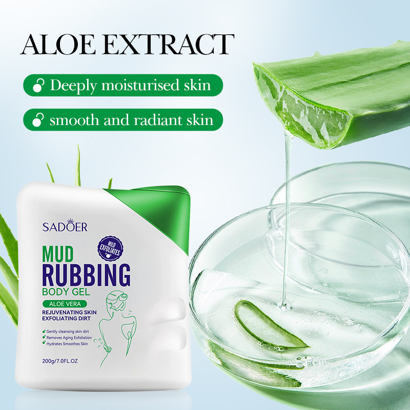 Full English SADOER Aloe Vera Scrubbing Mud Bath, pore-cleaning body cleansing scrub, cross-border export wholesale details Picture