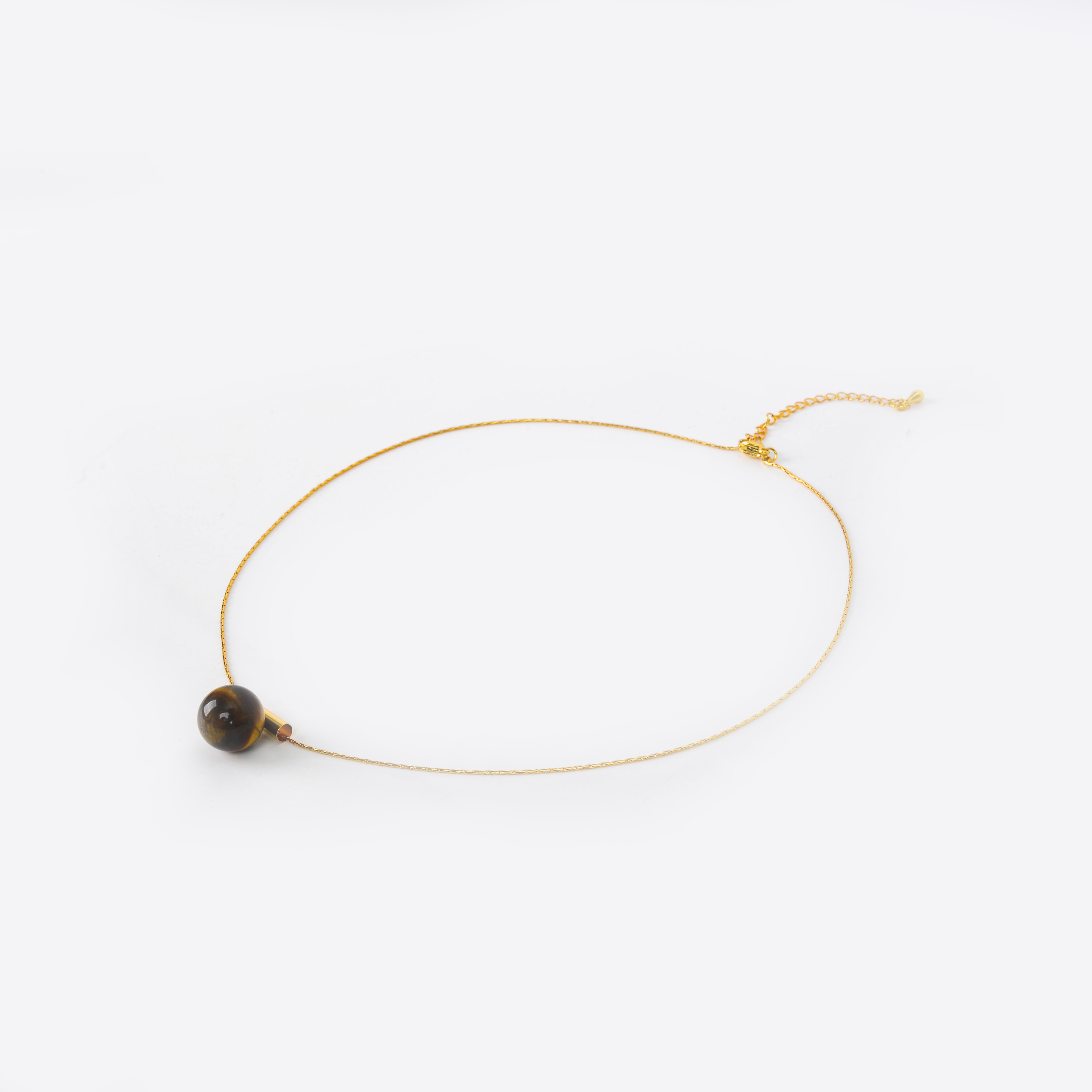 Artist 原创 虎眼石吊坠项链女款2025新款高级感轻奢小众毛衣链白底实物图