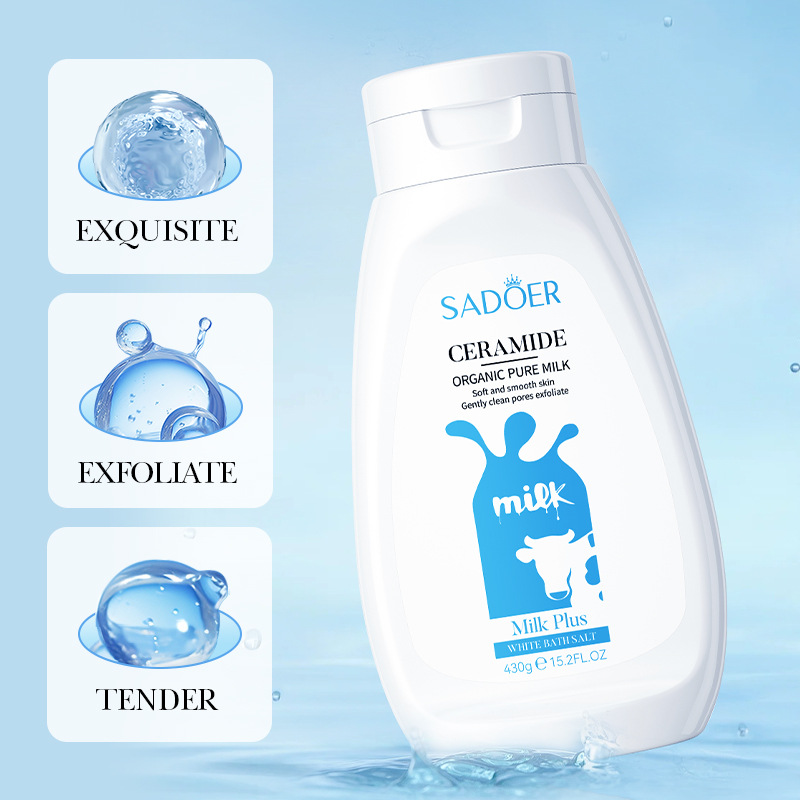 SADOER ceramide Milk Whitening Bath Salt Cleansing Body Wash cross-border export wholesale details Picture