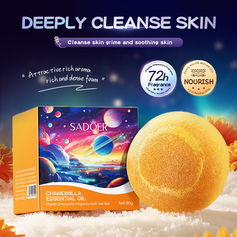 SADOER Planetary Mother Chrysanthemum Scented Bath Salt Balls for body Cleansing, cross-border export wholesale Specification drawing