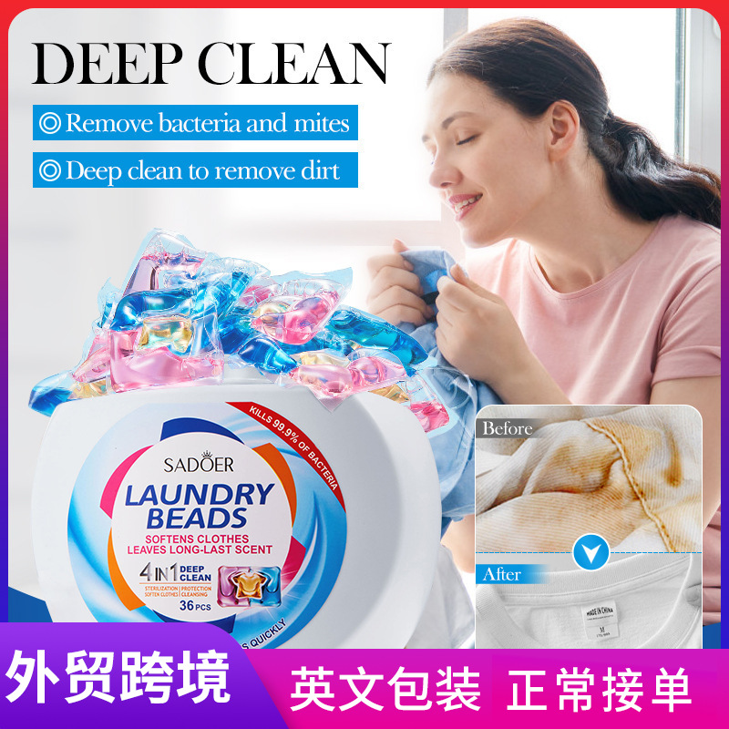 All-english SADOER laundry pods for deep cleaning of clothes and clean laundry liquid, cross-border export wholesale full figure