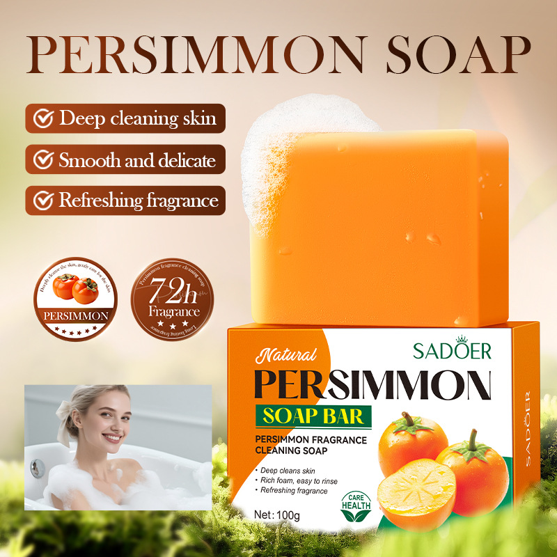 SADOER persimmon Scented Cleansing Soap for Deep cleansing of the body, handmade soap, cross-border export wholesale details Picture