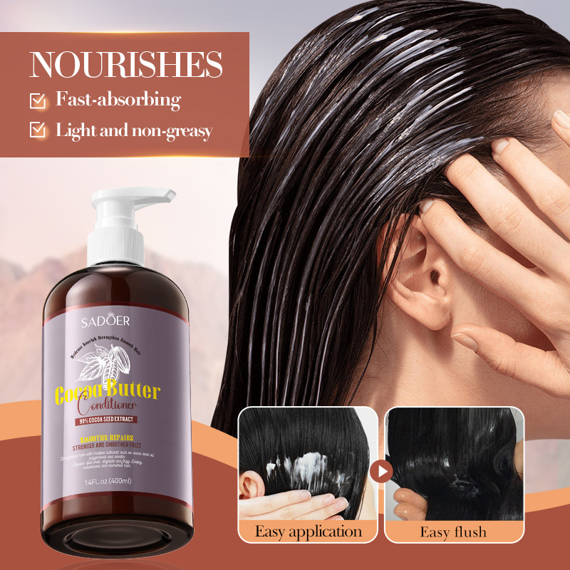 All-english SADOER cocoa Butter Softening and Repairing Hair Conditioner Nourishing Hair Quality cross-border export wholesale Application Scenario