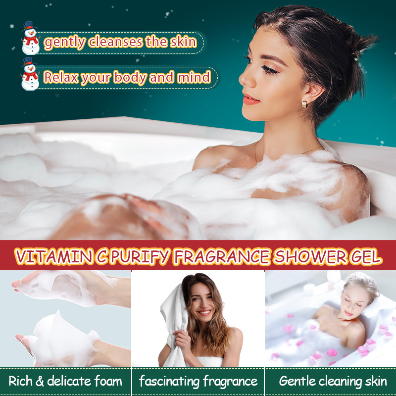 SADOER Christmas Vitamin C Cleansing Fragrance Body Wash and Body Cleansing Lotion Cross-border export wholesale Application Scenario