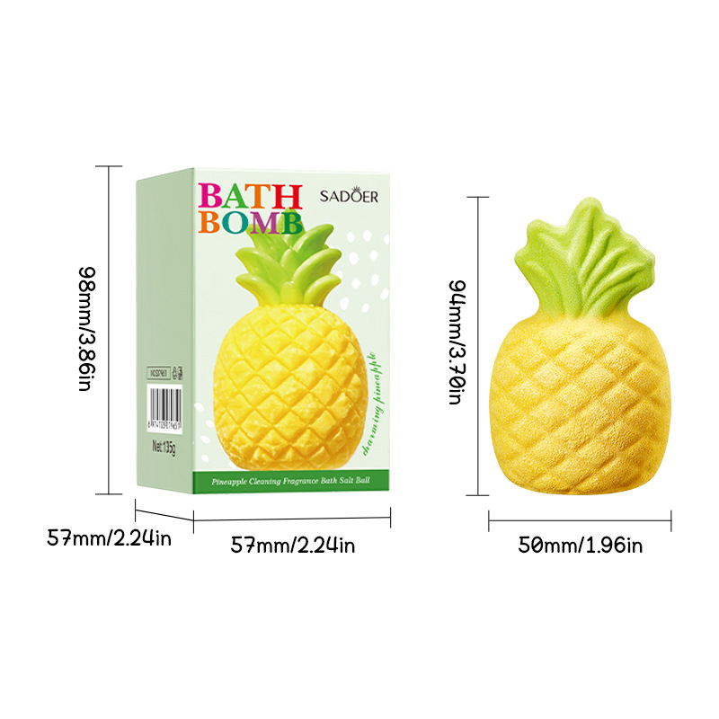 All-english SADOER pineapple Cleaning Scented Bath Salt Balls (float balls) cross-border export wholesale of cleaning bath salt balls Item Picture