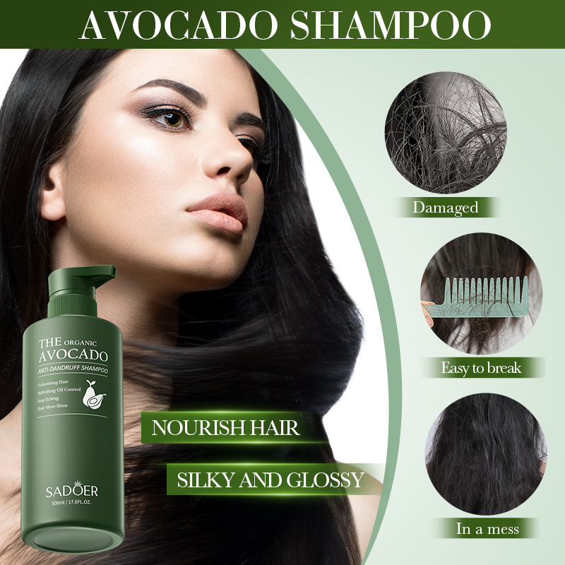 All-english SADOER Avocado Dandruff and Oil Control Shampoo, Fluffy and cleansing dandruff shampoo Cross-border wholesale details Picture