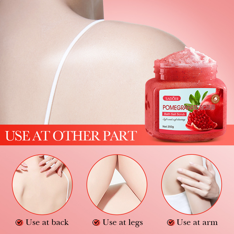 SADOER Pomegranate Exfoliating and Cleansing Scrub in English for body exfoliation and skin improvement cross-border trade Item Picture