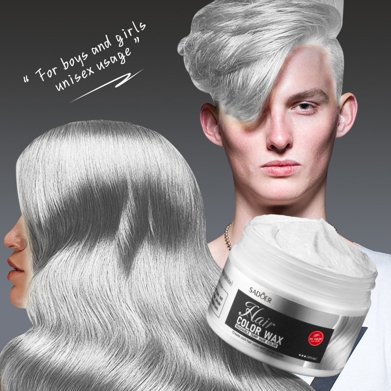 All-english SADOER colored hair paste (white), natural and fluffy hair wax for styling, cross-border export wholesale Application Scenario
