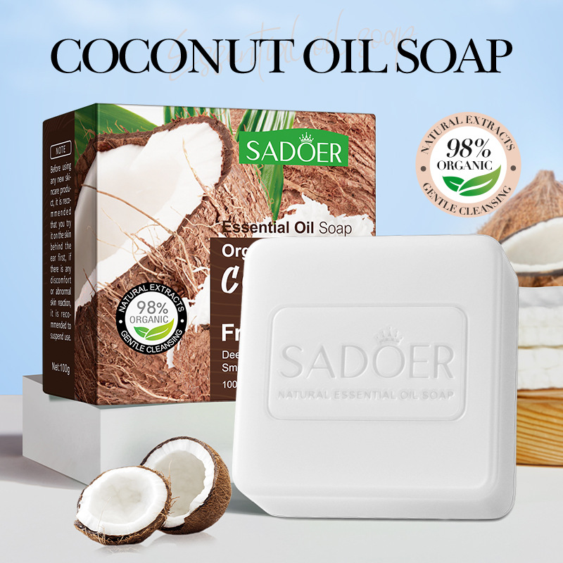 SADOER coconut essential oil soap, handmade soap, bath soap, cleaning universal soap, cross-border export wholesale details Picture