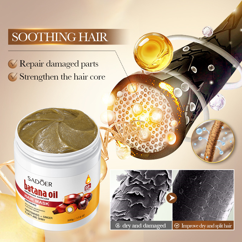 Full English SADOER Batana Scalp Soothing Hair Mask Smooth Hair Conditioner cross-border export wholesale details Picture