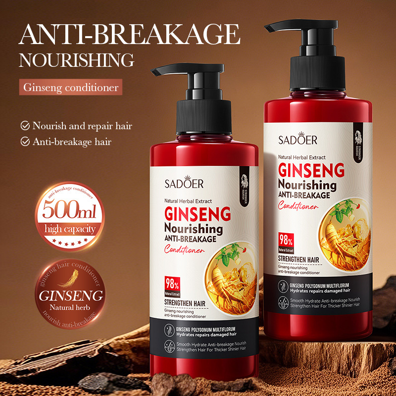All-english SADOER Ginseng and Polygonum multiflorum Nourishing Anti-Breakage Conditioner, Volumizing Conditioner Cross-border export wholesale full figure