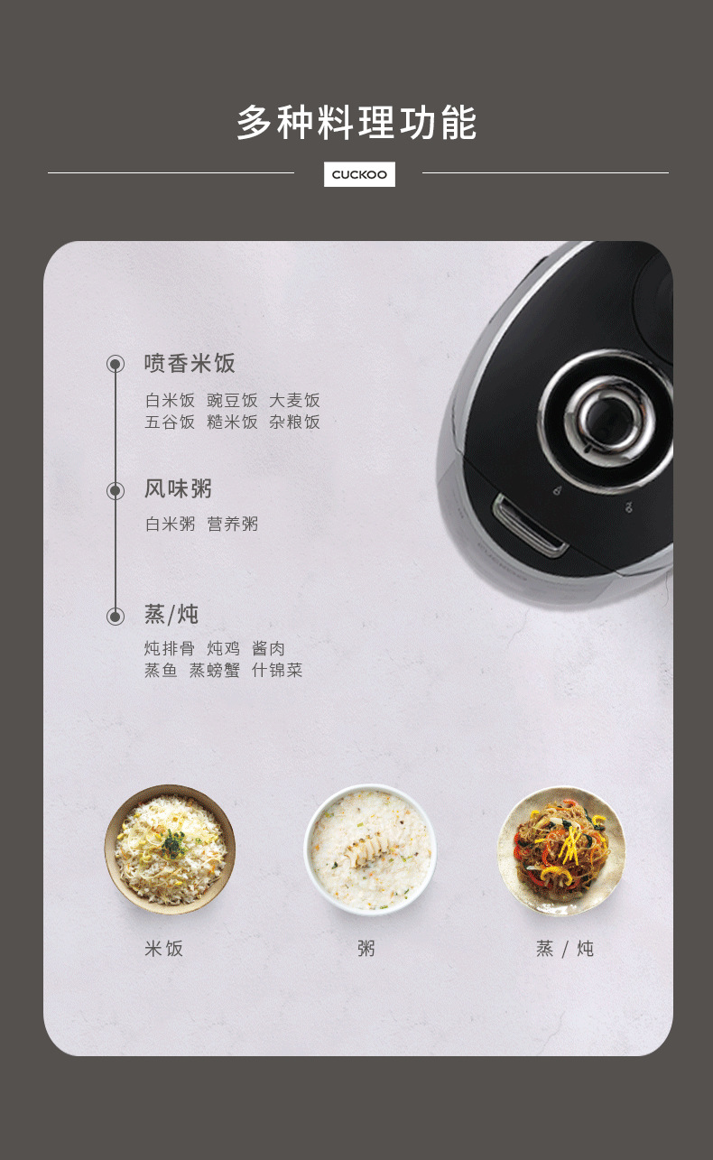 批发包邮！ 韩国CUCKOO福库智能电饭煲锅3L 2-6人 CRP-DHXS0688FS详情10