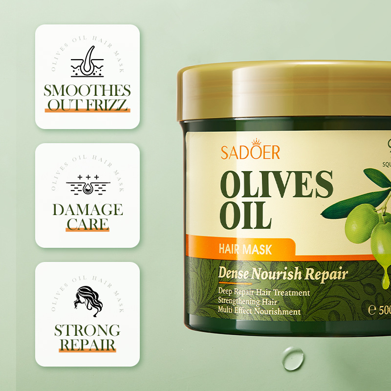 Cross-border export wholesale of SADOER olive oil Repair, Softening and Nourishing Hair Mask, Oil Cream and Conditioner details Picture