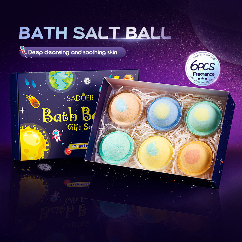 All-english SADOER Planet Bath Salt Ball Gift Set, Clean Body Bath salt balls, cross-border export wholesale details Picture