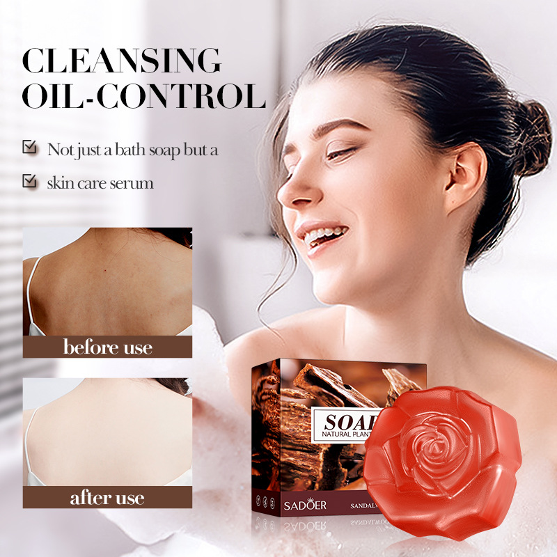 SADOER sandalwood essential oil soap, handcrafted soap for cleansing the body, universal soap for cross-border export wholesale Item Picture