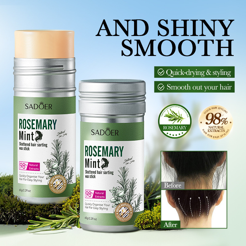 Cross-border wholesale of SADOER rosemary and mint hair styling wax sticks and hair fixing wax in English full figure