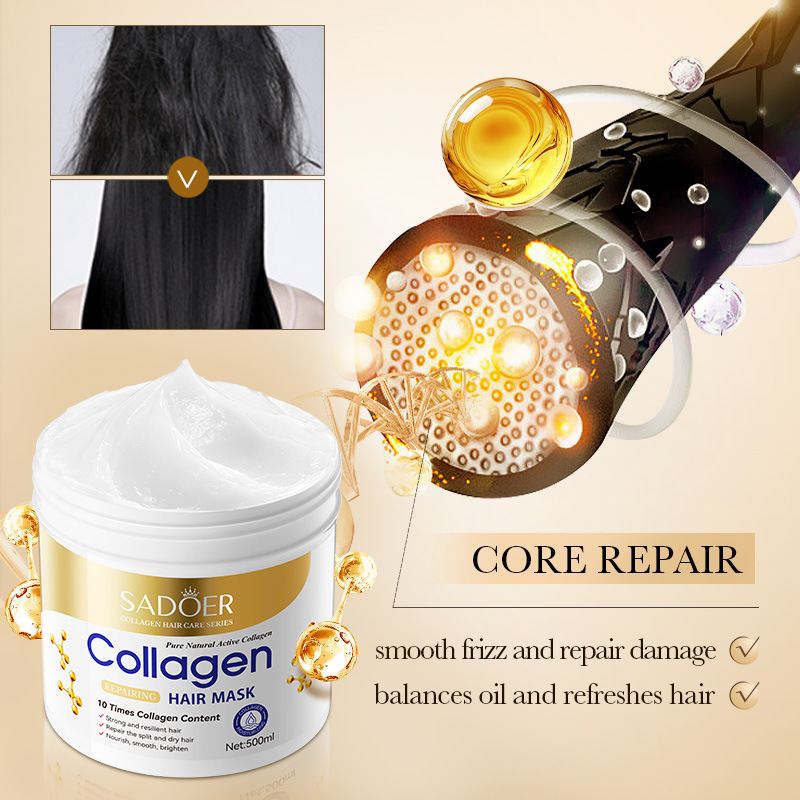 SADOER Bone Collagen Nourishing Smooth Hair Mask Fluffy and Soft Conditioner Cross-border export wholesale Item Picture