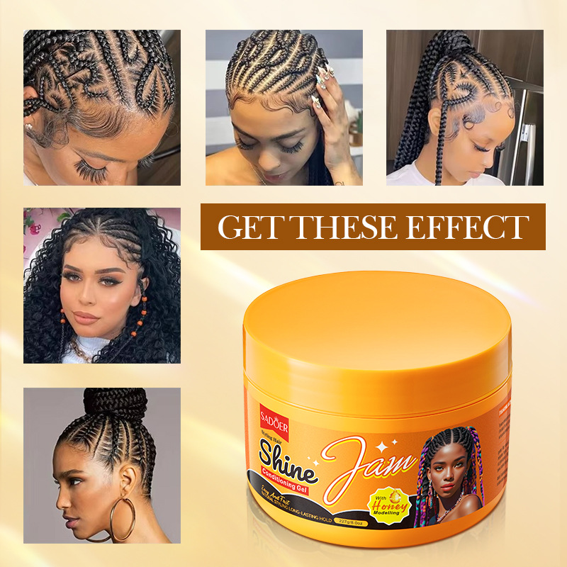 All-english Sadoer-shaped shiny jam Hair Gel 227g Softening Hair Conditioner cross-border export wholesale Application Scenario