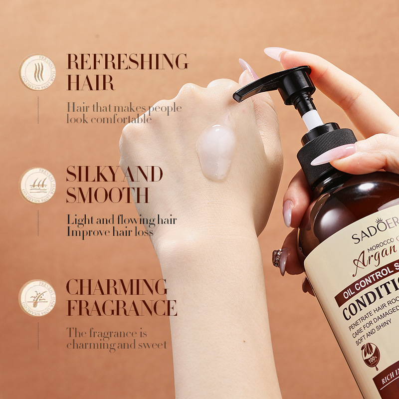 Cross-border wholesale of SADOER Argan Oil Control Softening Hair Conditioner and Voluminous softening Hair Mask in English Specification drawing