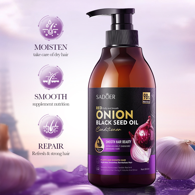 All English SADOER Onion Black Seed Oil Smooth Hair Conditioner, Smooth Hair Conditioner cross-border export wholesale details Picture