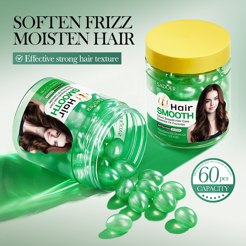 SADOER Olive Smoothing Hair Essential Oil Capsules leave a lingering fragrance and are non-greasy. Cross-border export of hair essential oil full figure