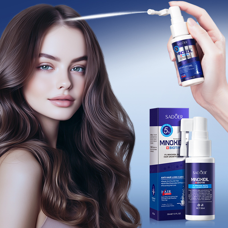 Cross-border wholesale of SADoer 5% Minoxidil Biotin Hair Growth Essence Conditioner in English Specification drawing
