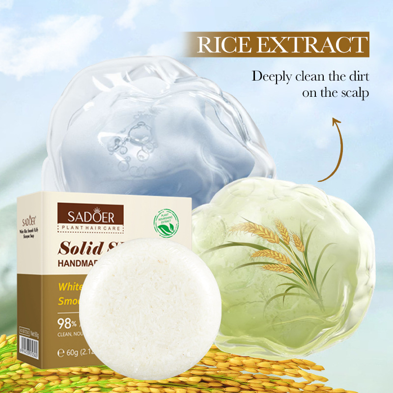 SADOER rice Silk Smooth Shampoo, Deep Cleansing Hair Shampoo, cross-border export wholesale Specification drawing