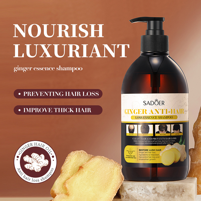 All-english SADOER Ginger Anti-hair Loss Shampoo and plant-based anti-dandruff and anti-hair loss Shampoo cross-border export wholesale details Picture