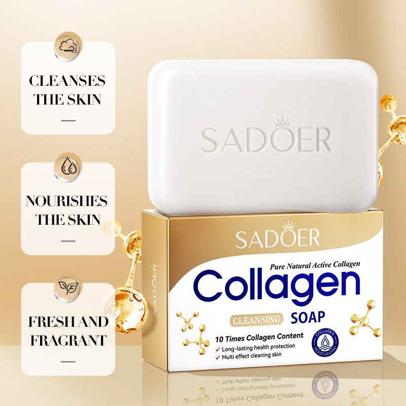 All-english SADOER Bone Collagen multi-effect Cleansing Soap, handmade soap, body Cleansing soap, cross-border export wholesale details Picture