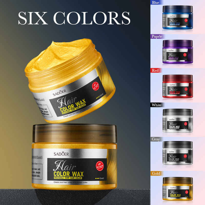 Cross-border wholesale of all-English SADOER colored hair paste (gold) with natural and fluffy styling Item Picture
