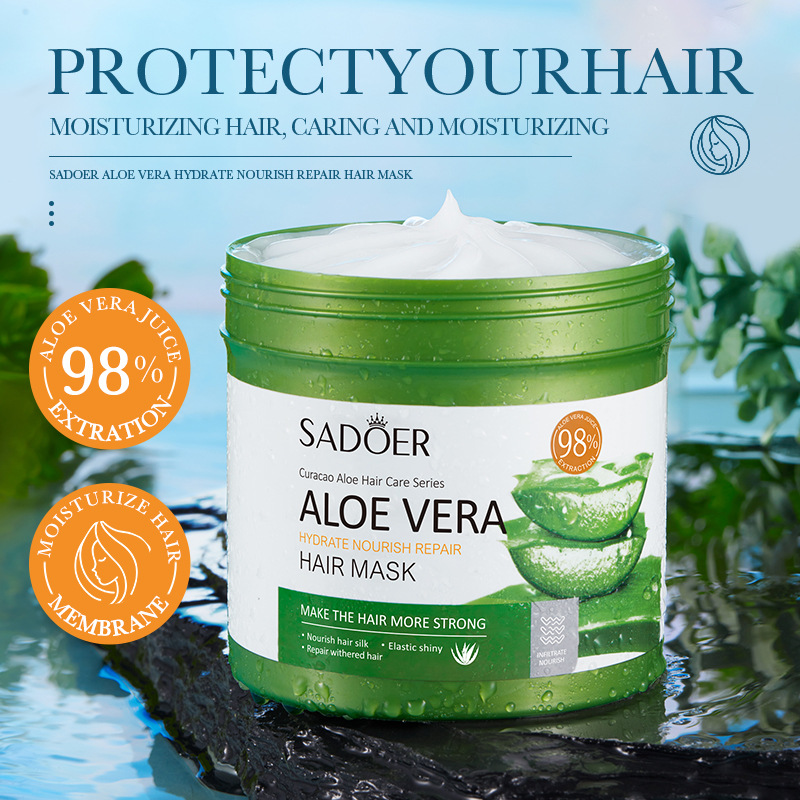 Cross-border wholesale of SADOER aloe Vera Moisturizing and Repairing Hair Mask, Egg Care, Smooth and silky Hair Mask details Picture