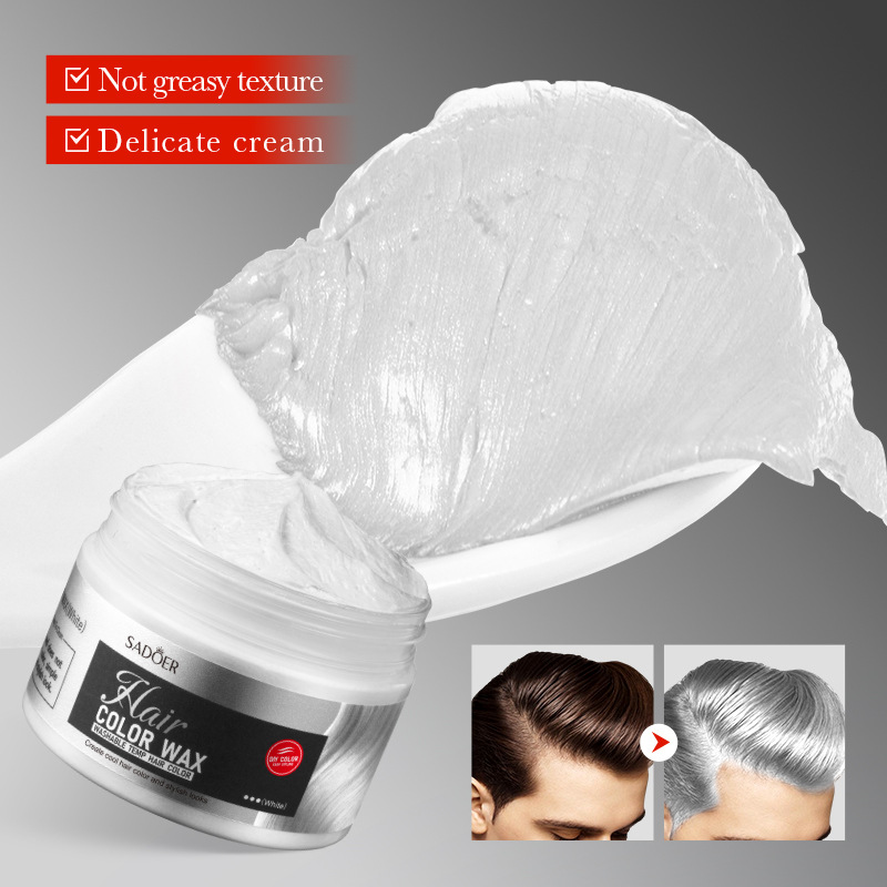 All-english SADOER colored hair paste (white), natural and fluffy hair wax for styling, cross-border export wholesale Specification drawing