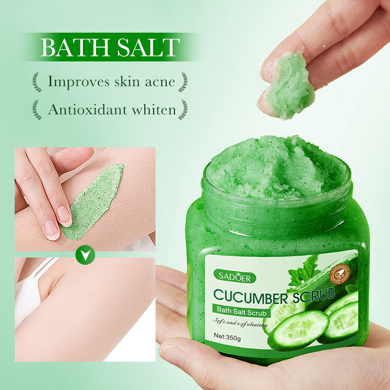 Full English SADOER Cucumber Exfoliating and cleansing Scrub, body cleansing scrub cross-border export wholesale Specification drawing