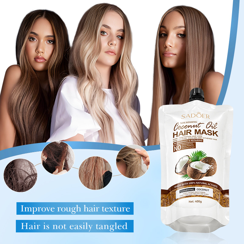 All-english SADOER coconut Oil Nourishing Smooth Hair Mask, Smooth and Fluffy Hair Conditioner cross-border export wholesale Item Picture