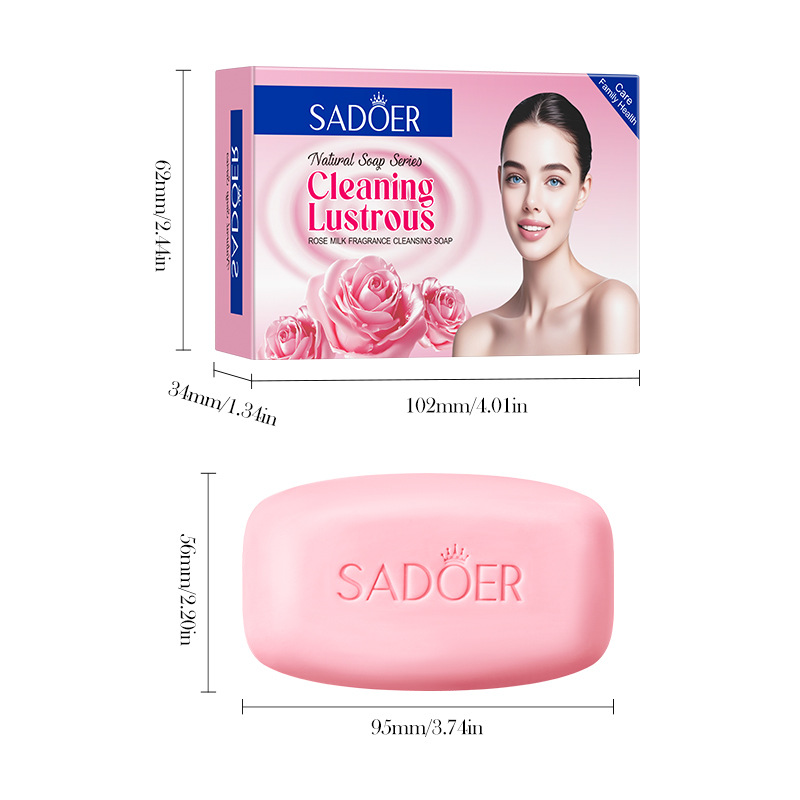 SADOER rose milk Scented Cleansing Soap, handmade soap for cleansing the body, cross-border export wholesale Item Picture