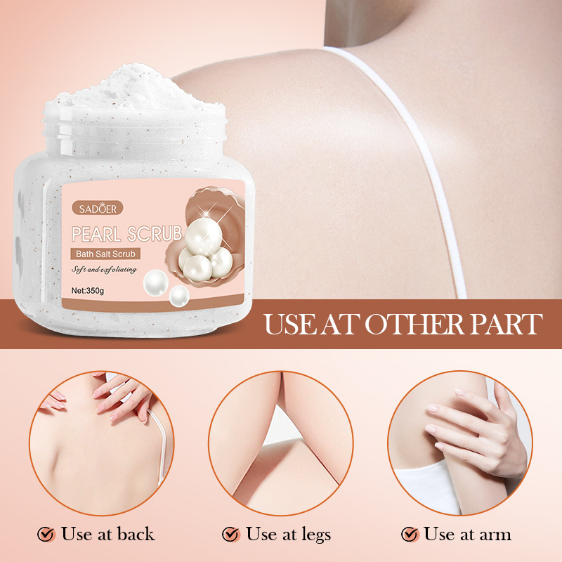 SADOER Pearl Exfoliating and Cleansing Scrub in English for body exfoliation and skin improvement cross-border trade Application Scenario