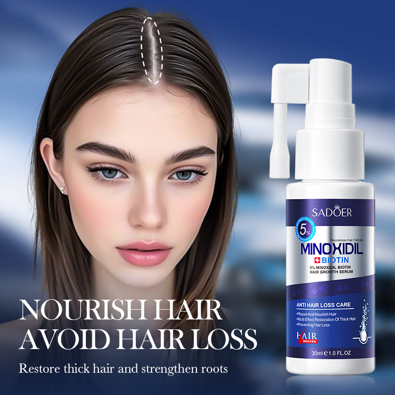 Cross-border wholesale of SADoer 5% Minoxidil Biotin Hair Growth Essence Conditioner in English Application Scenario