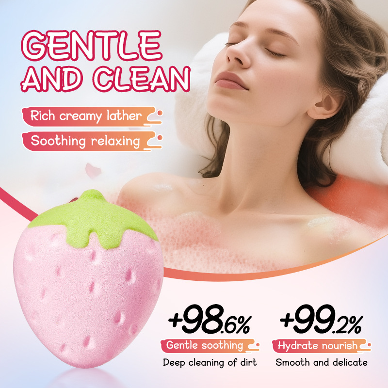 Cross-border wholesale of SADOER strawberry cleaning scented bath salt balls for body cleaning Application Scenario