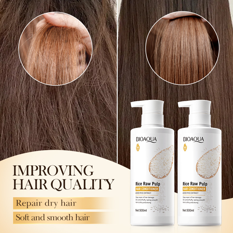 All-english BIOAOUA Rice Purees Repairing and Softening Hair Conditioner to improve frizz Cross-border export wholesale Item Picture