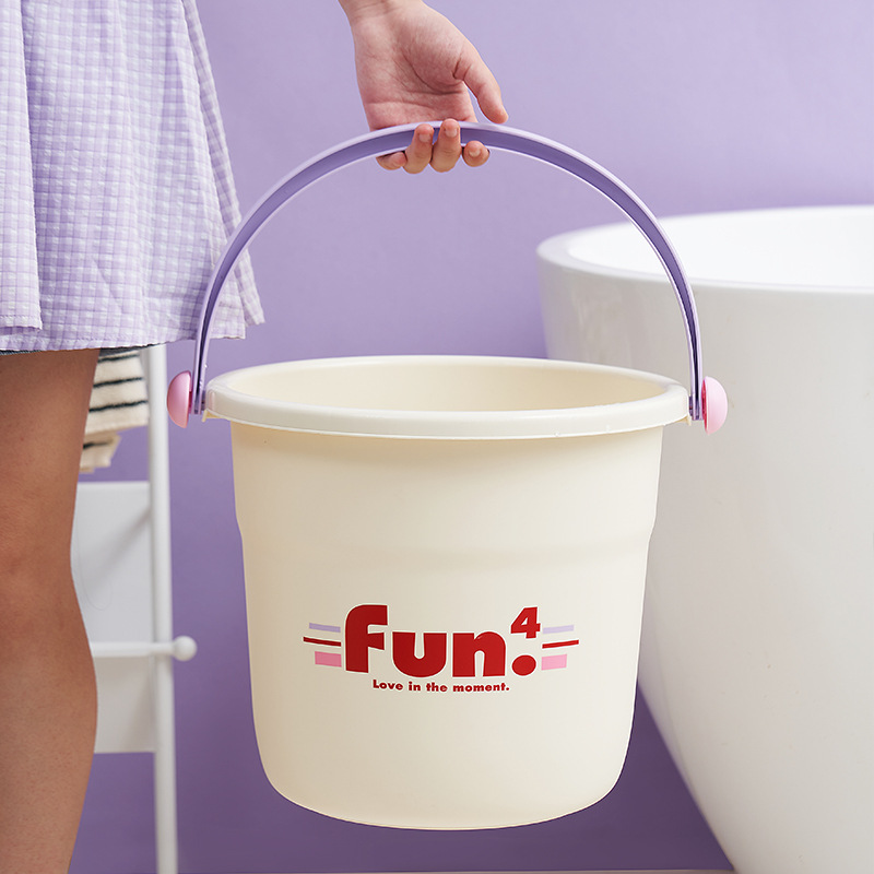 M80-6708开学季多巴胺家用手提桶学生洗漱用品塑料桶加厚洗脚桶细节图