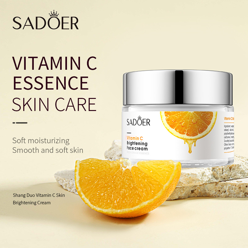 Cross-border wholesale of SADOER vitamin C whitening skin care product sets, including eye cream, face cream and essence details Picture