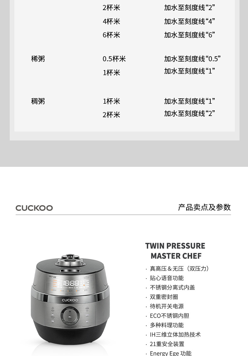 批发包邮！韩国进口小家电器 福库电饭锅 6人份3L CRP-JHTS0611FS详情24