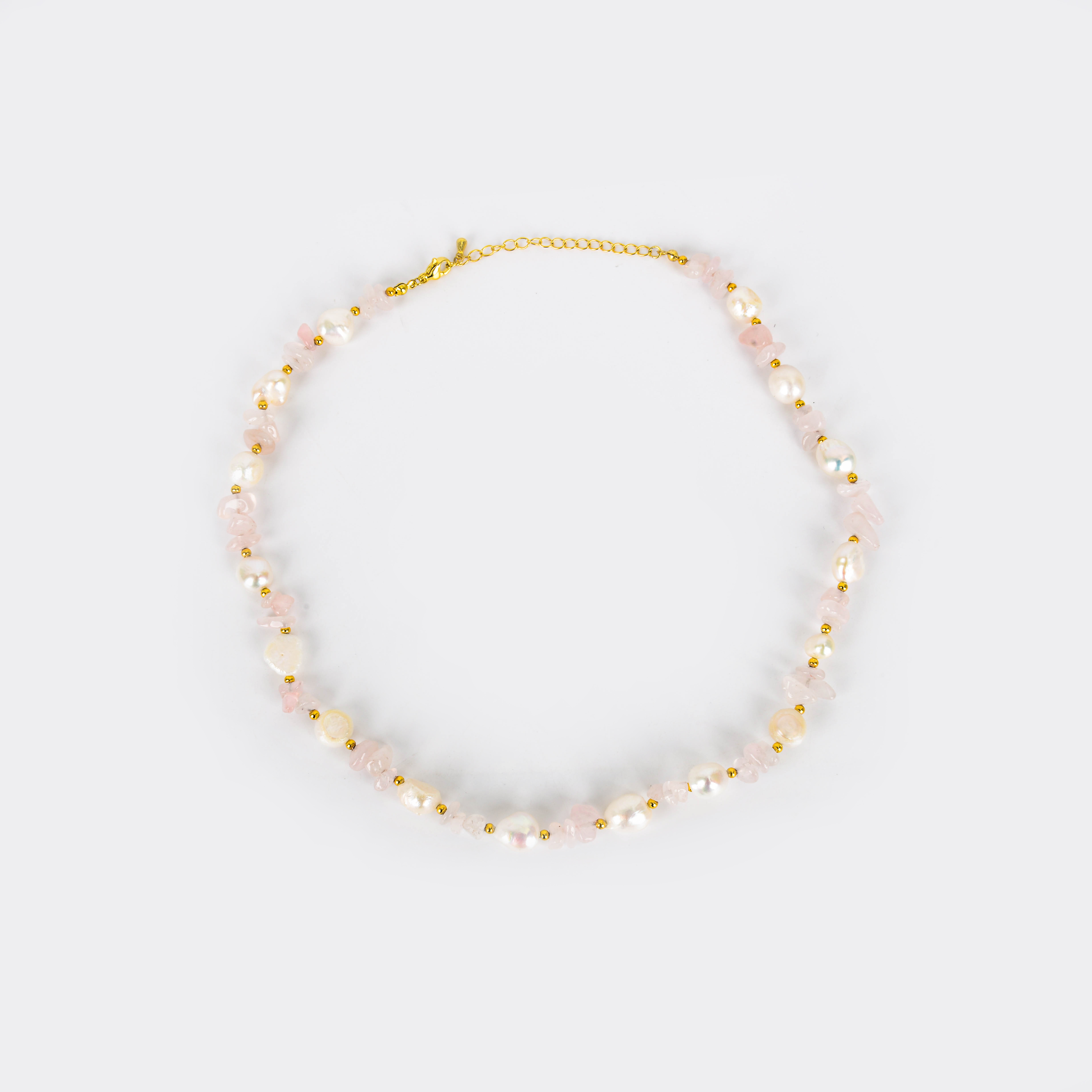 仿松石仿珍珠拼接项链女2025夏新潮个性网红气质旅行拍照搭配饰品